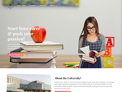 University website design educational frontend web design