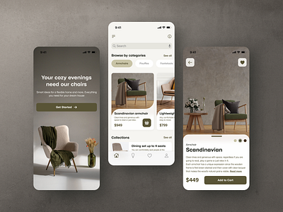 Daily UI Challenge. Furniture store app