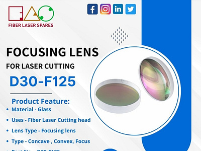 focusing lens for laser cutting ( D30F125)