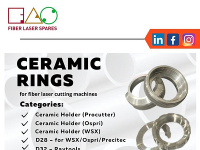 Fiber laser ceramic: Types ceramicholdersofraytool fiberlaserceramic lockingring raytoollaserceramic wsxlaserceramic