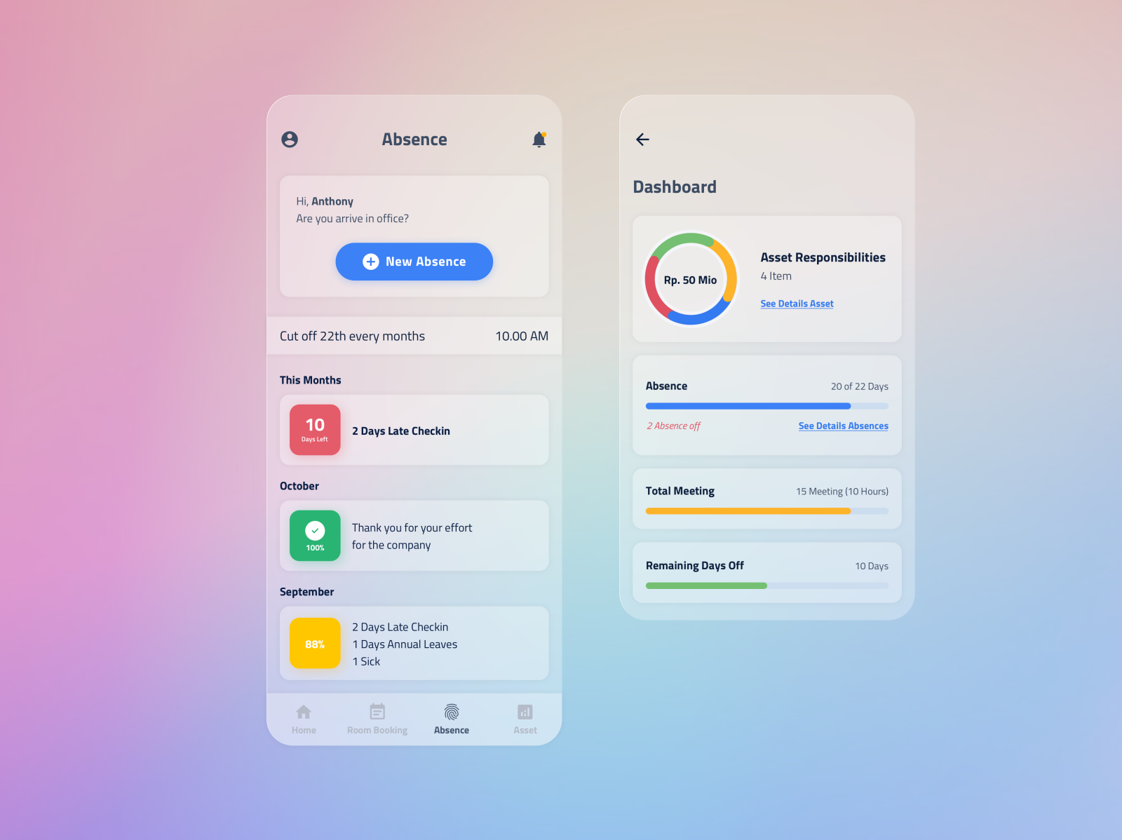 Absence concept app - SpaceGo by Lutfi Aziz on Dribbble