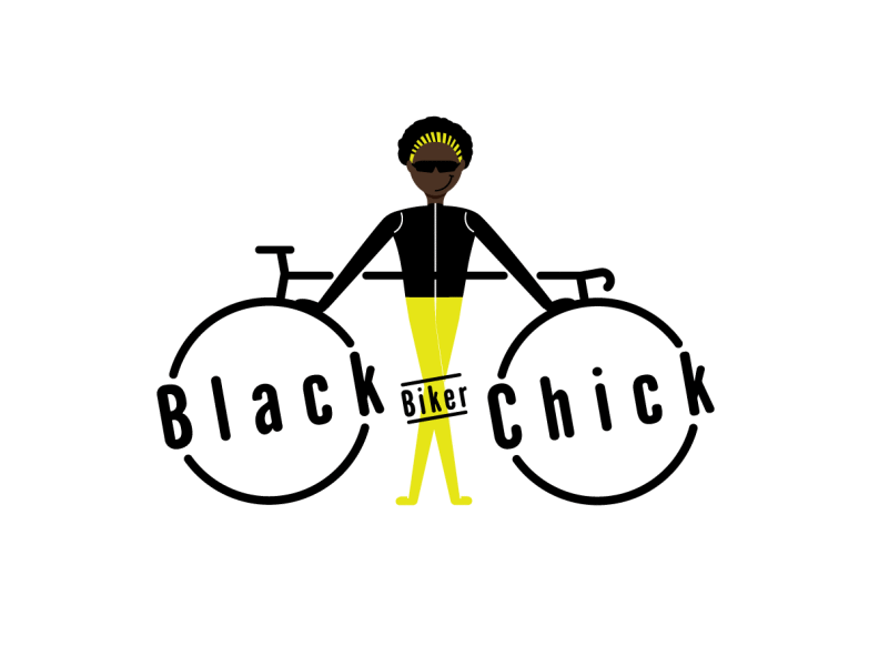 Black Biker Chick Logo pitch branding illustration logo logo identity