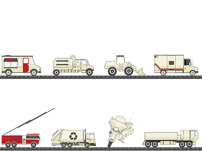 Service Vehicle Trucks Collection illustration