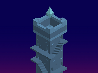 A Journey of a Professional Gamer castle illustration isometric