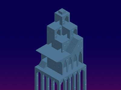 A Journey of a Professional Gamer castle illustration isometric