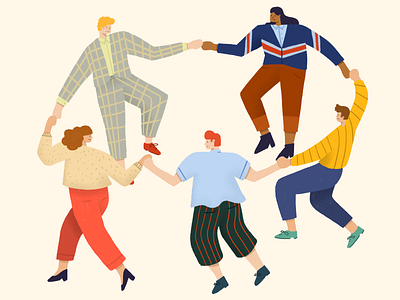 Empathy & Diversity character dance dancing draw drawing fashion holding hands illustration people procreate