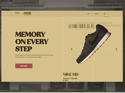 thrift shop shoes website landing page ui website