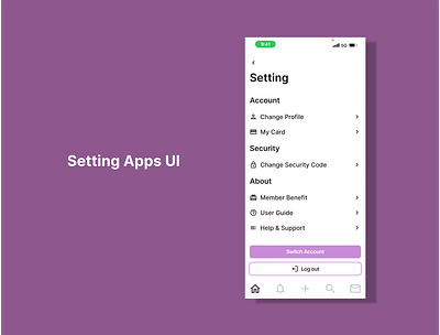 Setting Apps UI dailyui design setting ui uiux