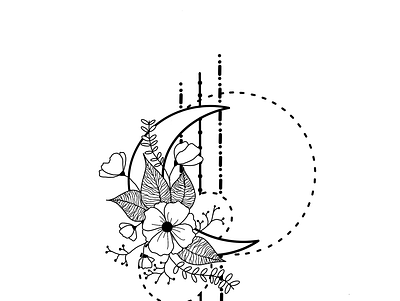 Floral moon design #1