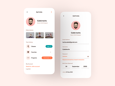 User Profile for a Yoga Studio 3d animation branding dailyui darkmode design graphic design illustration logo mobile motion graphics ui uidesign uiux user profile ux ux recruiters uxdesign website