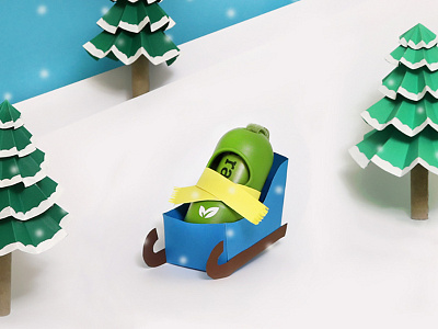 Papercraft Timeline Cover branding christmas dogs eco friendly environment fun green joy papercraft poop bags sledding winter