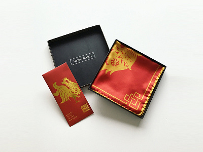 Harry Rosen 2017 Lunar Chinese New Year of the Rooster branding chinese cny fashion graphic identity illustration lunar new year pocket square red pocket rooster