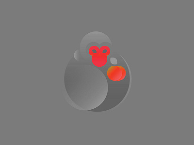 Monkey chinese graphic illustration monkey peach zodiac
