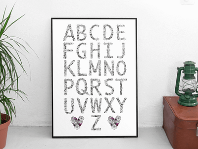 Floral Alphabet alphabet floral font illustration photoshop typography