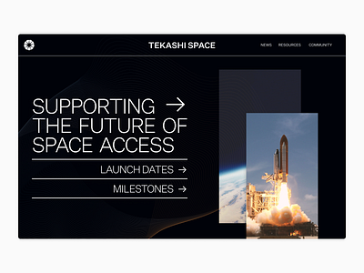 Tekashi Space Exploration designer landing page space ui webpage