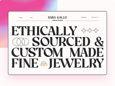 Unused Jewelry Homepage jewlery rings typography unused web design