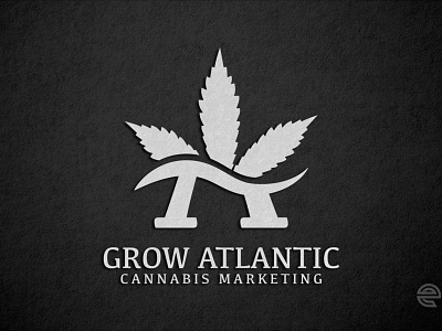 Grow Atlantic Logo black and white brand branding cannabis design illustration letter a logo lettermark logo marketing