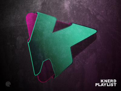 Knerd Playlist Rebrand (color) brand branding design green lettermark logo music pink purple teal
