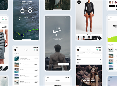 Nike Surf app appdesign ecommerce lifestyle nike surf ui ux