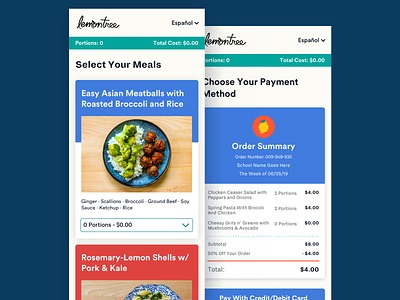 Meal Kit Ordering ecommerce food meal mobile ui ui design web design