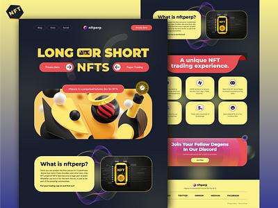 NFT Landing Page Design clean crypto crypto landing page design header hero landing page marketplace minimal nft nft app nft landing page nft marketplace nft mint nft ui nfts page token ui website design