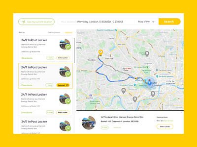 UI & UX design of InPost's new geo-widget app design delivery app design ecommerce geolocation interaction interface design ui ux uxdesign uxui widget