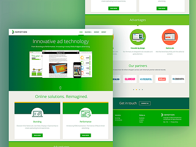 Admotion Website homepage icons illustrations ui ux web website