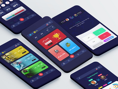 Quiz App app app ui design navy blue question quiz quiz app ui ux