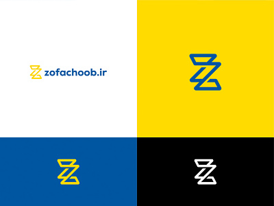 z logo design for "zofachoob" decoration blue brand decoration design logo table yellow z