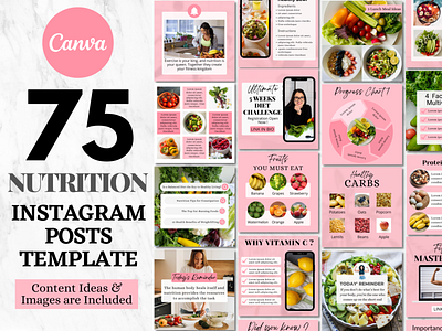 Nutrition Instagram Template blogger template branding branding kit branding template coaching template design graphic design
