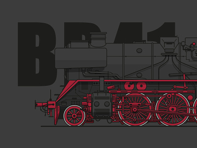 BR41 illustration locomotive steamlocomotive typography