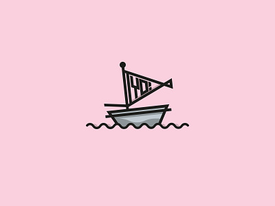SAILING SHIP boat branding custom type justyo linesart sailingship ship typography waves