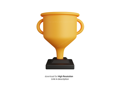 trophy empty isolated 3d rendering illustration