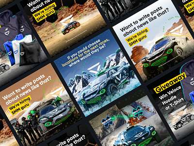 Viva Veloce Racing Social Media Design ads advertising banners design illustration instagram post marketing racing smm social media ui