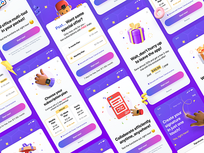 Onboarding • Pricing • Promotion Screens app application collaboration design editor mobile onboarding pricing promo promotion sale screens screenshots spreadsheet text ui ux