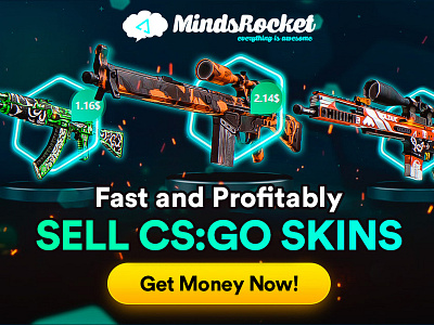 Skins Selling Banner 1 banner design cs:go dota graphic design mindsrocket skins social design weapons