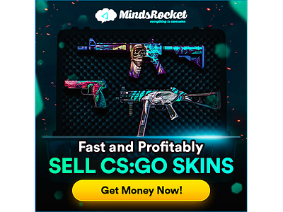 Skins Selling Banner 2 banner design cs:go dota graphic desgin mindsrocket skins social design weapons