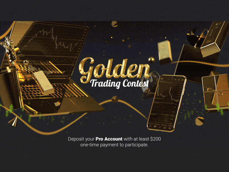 Golden Forex Trading Contest 3d animation contest forex gold golden landing photoshop trading web yellow