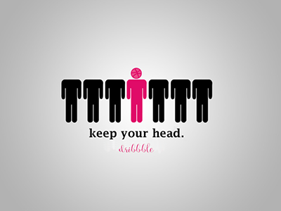 Keep Your Head. Dribbble ball centured color design first graphic head human pink shot ui visual