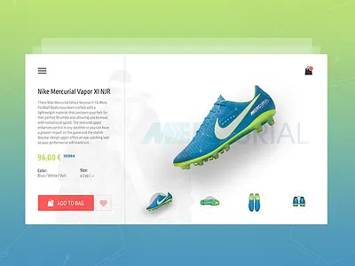 Nike Mercurial Vapor XI NJR color design mercurial nike order page store ui ux