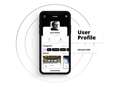 Daily006 006 app challenge dailyui design event mobile page profile ui user ux