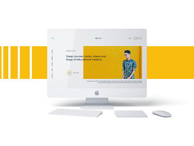 tich.io design green landing page photo tich ui ux web yellow