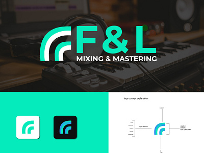 FL Music Composer Logo । simple fl logo design