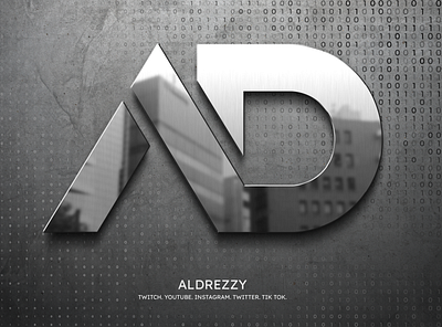 ALDREZZY Logo ad chrome gamer gaming lettermark monogram stamp streamer streaming twitch typography vector