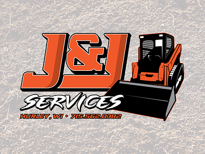 J&J Services Logo artwork backhoe branding construction design dirt excavating excavation illustrated illustration illustrator jj logo mud tractor vector