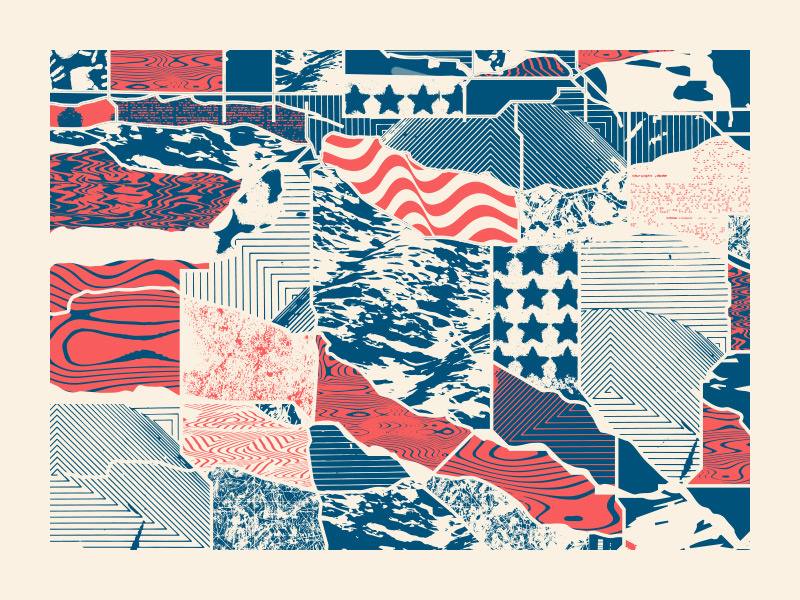 Welcome To America welcome inclusive blue white red usa experimental patterns textures map america