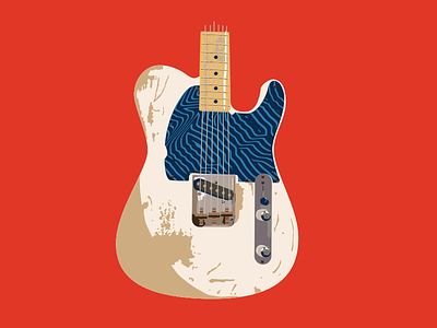 Guitar Body colorful experimental fender guitar guitar body illustration music music festival patterns psychedelic telecaster textures