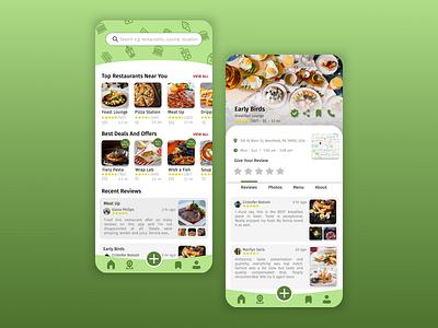 Restaurants Review Concept App app branding design graphic design illustration logo ui ux