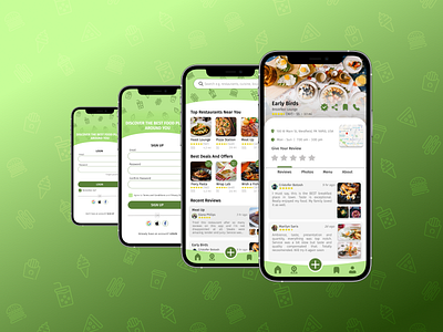 Restaurant Review Concept App app design food app food review app restaurant app ui ux