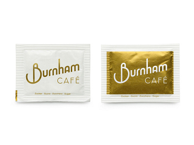 Burnham Café art deco coffee gold identity lettering logo packaging sugar